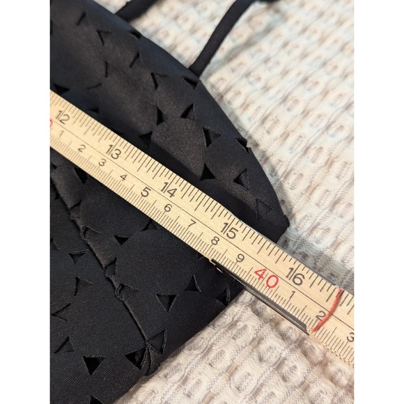 Trina Turk Womens 8 Black Eyelet Cocktail Dress Spaghetti Strap Elegant - Picture 11 of 15